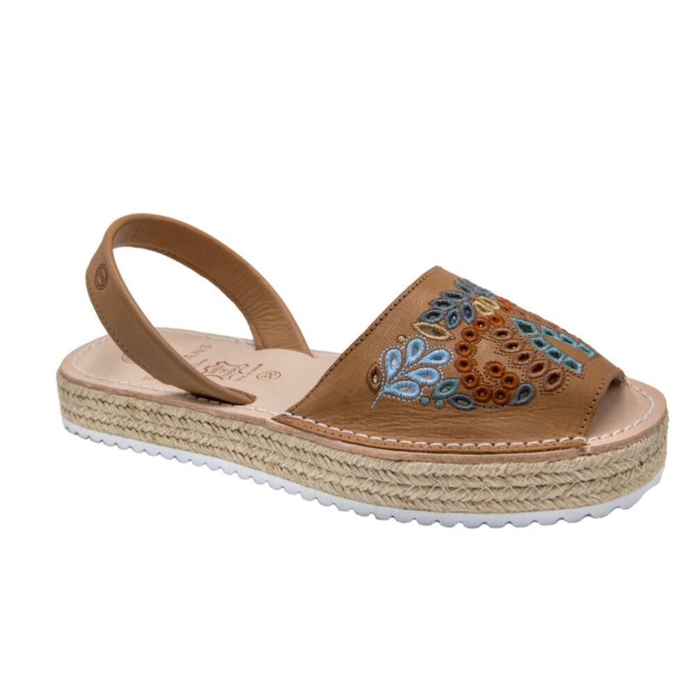 NARROW - Leather Platform Sandals Angie | 1" Platform  | Handmade in Spain